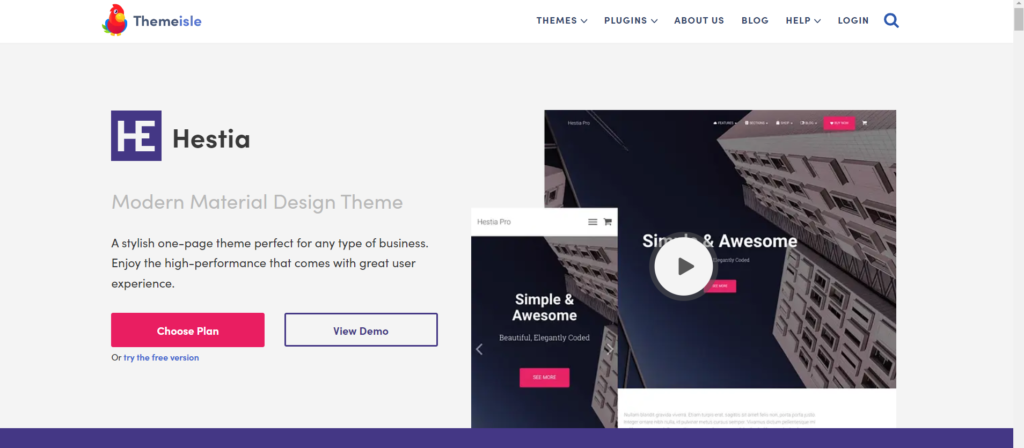 Hestia Pro theme for woocommerce and best e-commerce theme